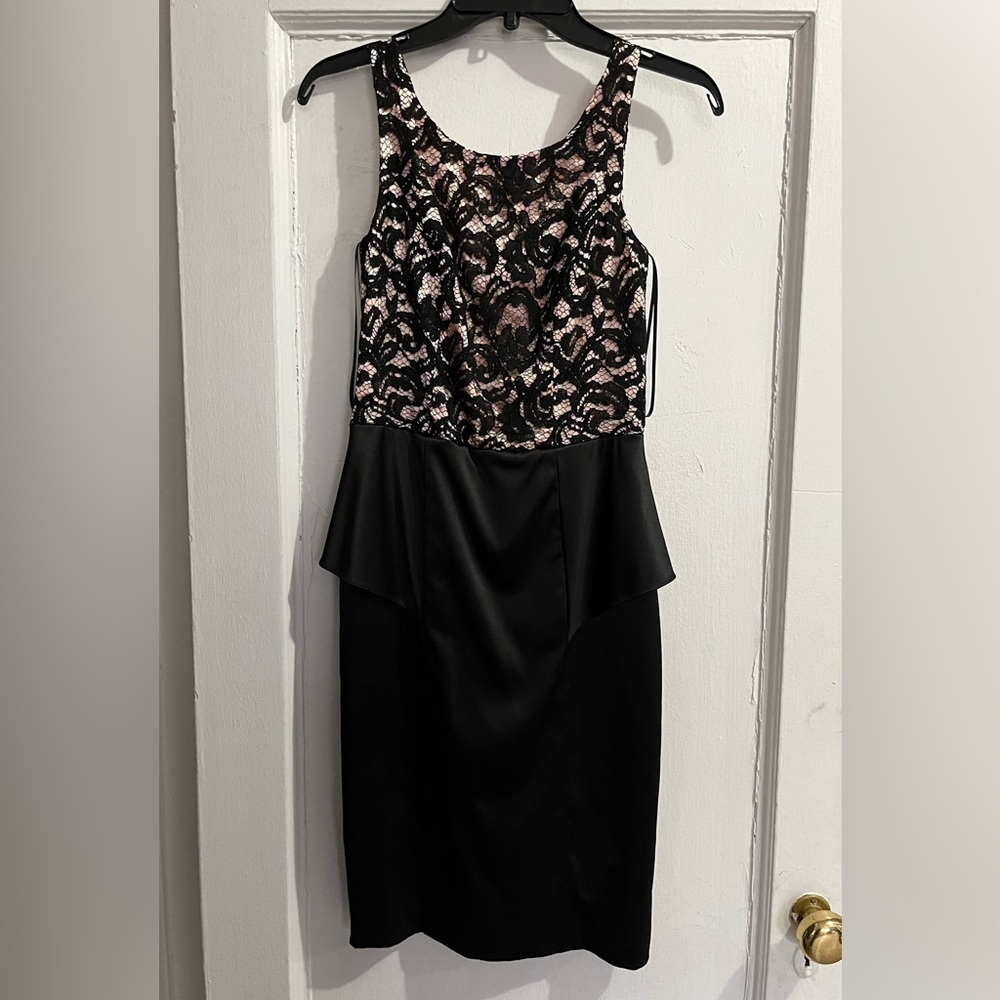 DECODE 1.8 Elegant Black and Pink Lace Midi Dress. Great condition
